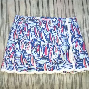 Lily Pulitzer Sailboat skirt, size 4 worn once!